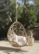 Sillón colgante de jardín color natural con cojín
