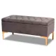 Banqueta Baúl Capitoneada LeMueble 1 m Gris Oscuro