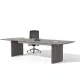 Mesa de Reuniones Moderna para Oficina y Conferencias – Acero Gris