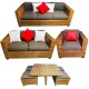 Mueble 3-2-1 para terraza de ratán natural con mesa - IMCESA