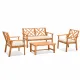 Juego de muebles de patio 4 piezas de madera de acacia