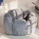 Puf floral para adultos en piel sintética ultrasuave, gris oscuro