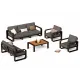 Juego de Muebles de Aluminio para Patio 5 Piezas Moderno