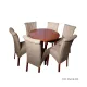 Comedor Clasico redondo de madera con 6 sillas circular