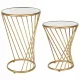 Beliani Conjunto de 2 Mesas de Centro de Metal y Vidrio Dorado TWIST
