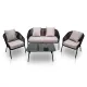 Juego de Living Terraza Bari 5 Personas con Cuerda de Nylon 