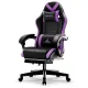 Silla Gamer Ergonómica con Reposapiés y Cojín de Resorte Morada