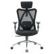 Silla de oficina ergonómica con respaldo alto y reposacabezas ajustable (Negro)