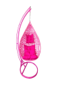 Silla Colgante de Ratán Sintético Rosa con Soporte Metálico y Cojines