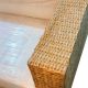 Mueble Seccional de Ratán Natural para Terraza con Mesa y 4 Puffs