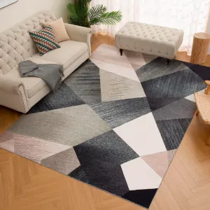 Alfombra Lavable de Diseño Geométrico Moderno
