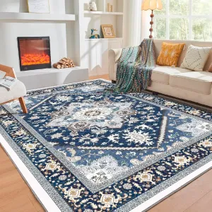 Alfombra Lavable Antideslizante con Detalles Dorados