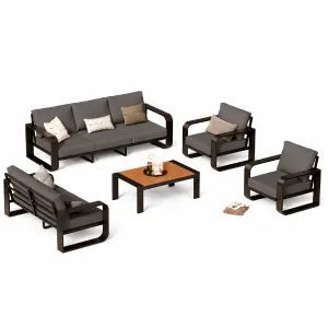 Juego de Muebles de Aluminio para Patio 5 Piezas Moderno