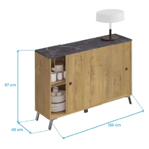 Aparador Kamet con 2 Puertas Correderas 