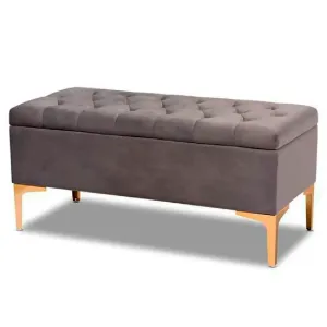 Banqueta Baúl Capitoneada LeMueble 1 m Gris Oscuro