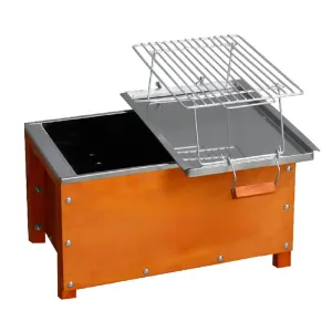 Caja China Mini Nogal Mixta con Parrillas de Varillas