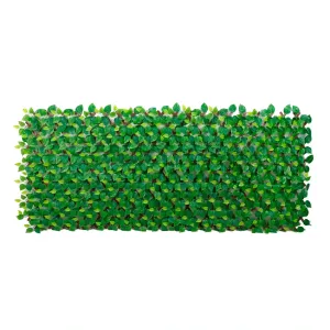 Cerco Exterior Hojas 100x200 cm Plástico Verde y Café