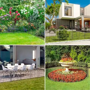Valla de jardín alta con puerta para perros