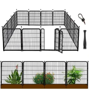 Cerca de jardín con puerta baja de hierro resistente