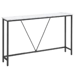 Mesa Recibidor – Estilo Elegante en Blanco Mármol y Negro