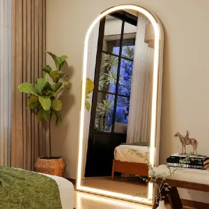 Espejo LED Arqueado de Cuerpo Completo con Antiniebla