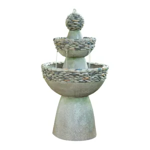Fuente de agua Zen de 3 niveles para jardín exterior