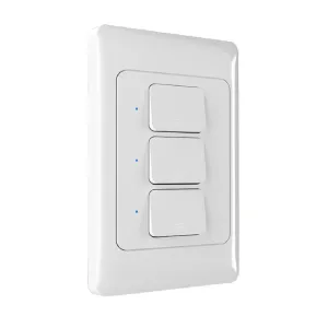 Interruptor de Luz Smart WiFi Triple Compatible con Alexa y Google, Blanco