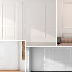 Molduras de Pared Precortadas COUKIU – 6 Piezas
