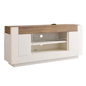 Centro de Entretenimiento Moderno de Madera con Amplio Almacenamiento