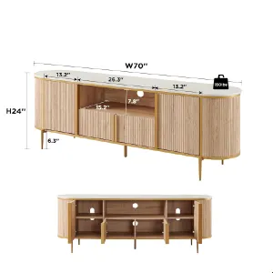 Mueble de TV Elegante con Cubierta de Mármol Sintético