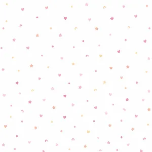 Papel Tapiz Dream World COD. 5192-1 – Diseño Corazones y Estrellas Pastel – Rollo de 15 m²