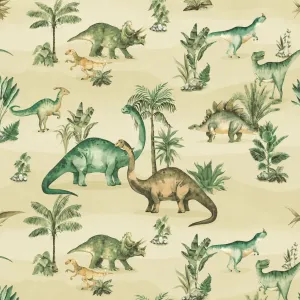 Papel Tapiz Dream World COD. 5173-1 – Diseño Dinosaurios Verdes – Rollo de 15 m²