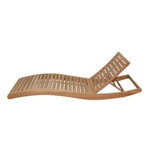 Tumbona de madera de teca con cojín para exterior y piscina