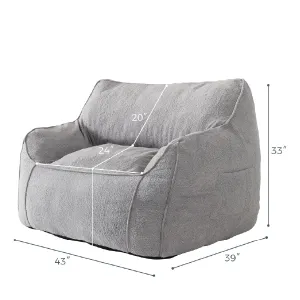 Puf gigante para adultos con reposabrazos con relleno y bolsillo 