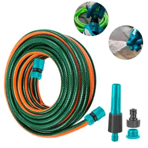 Manguera para hidrolavadora, conectores prémium, 10m REFORZADA 3 CAPAS Verde