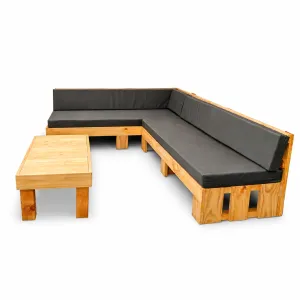 Juego de terraza Movenda 5 personas con mesa marrón