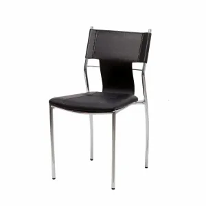 Silla de Visita Matu Apilable con Estructura Cromada y Tapizado Sintético
