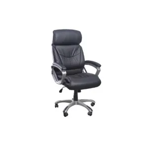 Silla giratoria ejecutiva para oficina, acolchada con reposabrazos y ruedas 
