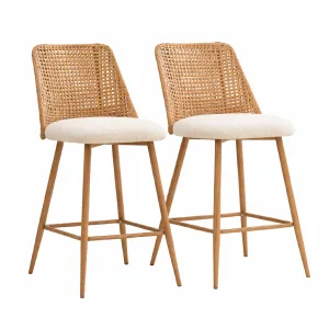 Silla de Bar Ratán PE Moderno Juego 2 Piezas