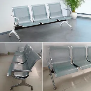 Silla de Recepción – Reposabrazos y Respaldo de Metal, Resistente y Cómoda