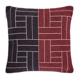 Cojín Jacquard 45×45 cm color rojo+ violeta diseñado para tus muebles de hogar