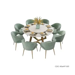 Comedor circular Marbera de 8 sillas