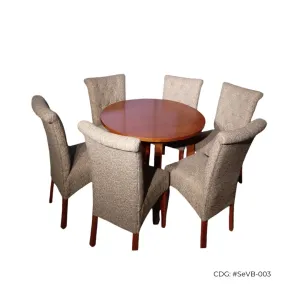 Comedor Clasico redondo de madera con 6 sillas circular