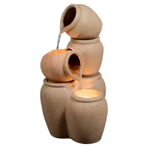 Fuente de agua LED 3 niveles para jard&iacute;n y patio &ndash; Ecol&oacute;gica