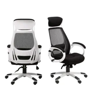 Silla Cosmic Giratoria ergonómica de Malla Tela con Respaldo Alto, Reposabrazos Plegables