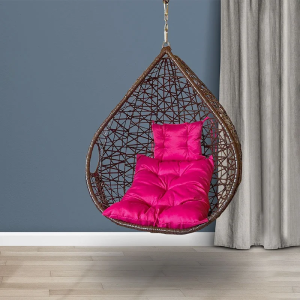 Silla Mecedora Colgante Empotrable de Ratán para Exterior