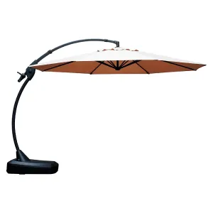 Sombrilla de aluminio voladiza con curvas para patio