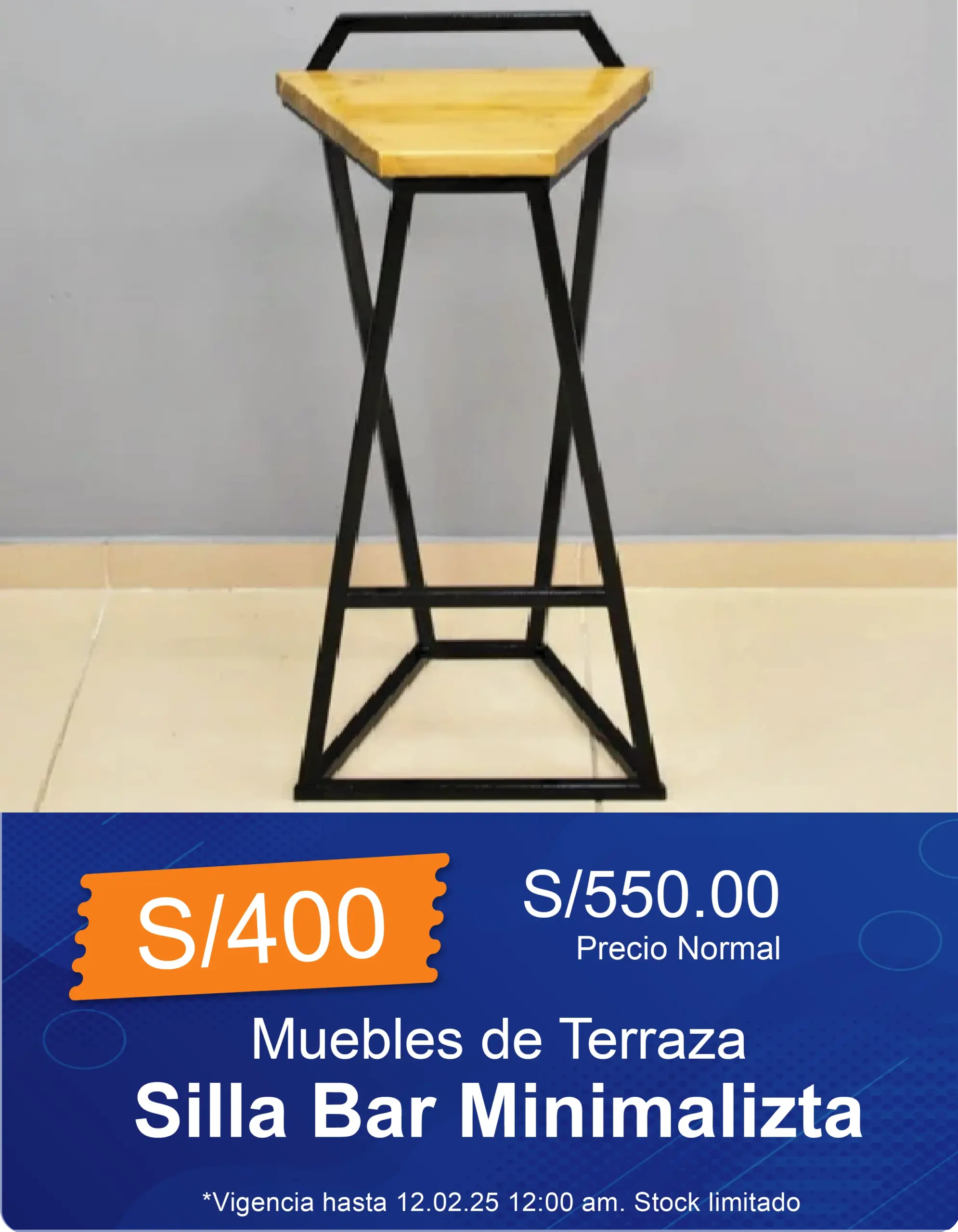 Silla bar minimalista