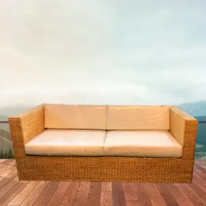 Sofá ratán de terraza dos plazas