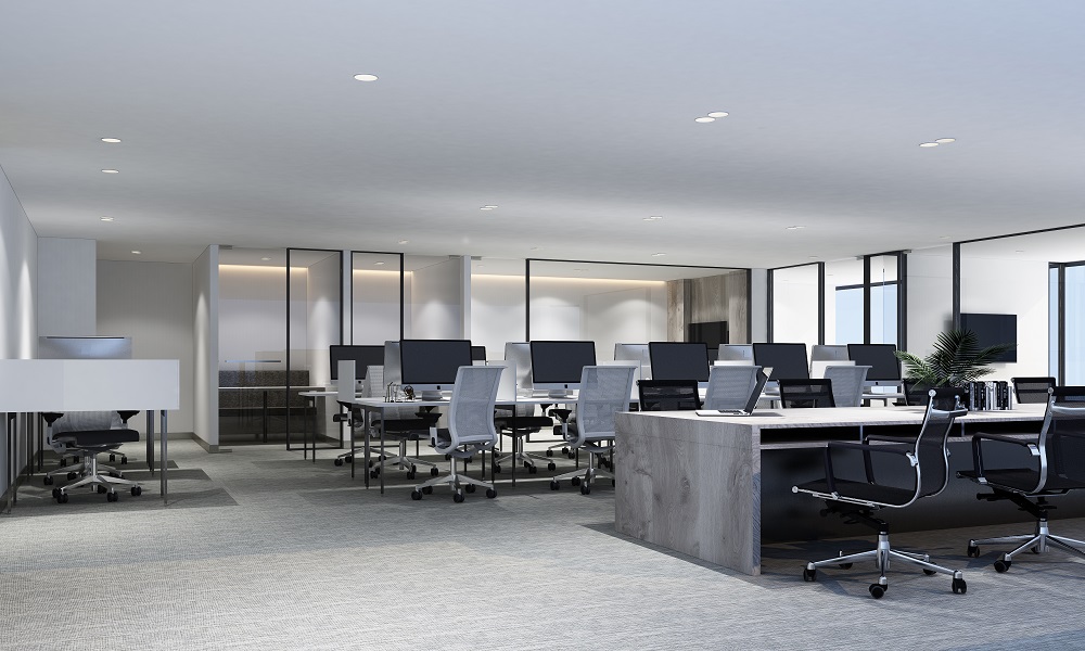 Área de trabajo en empresa con distintos modelos de sillas ejecutivas